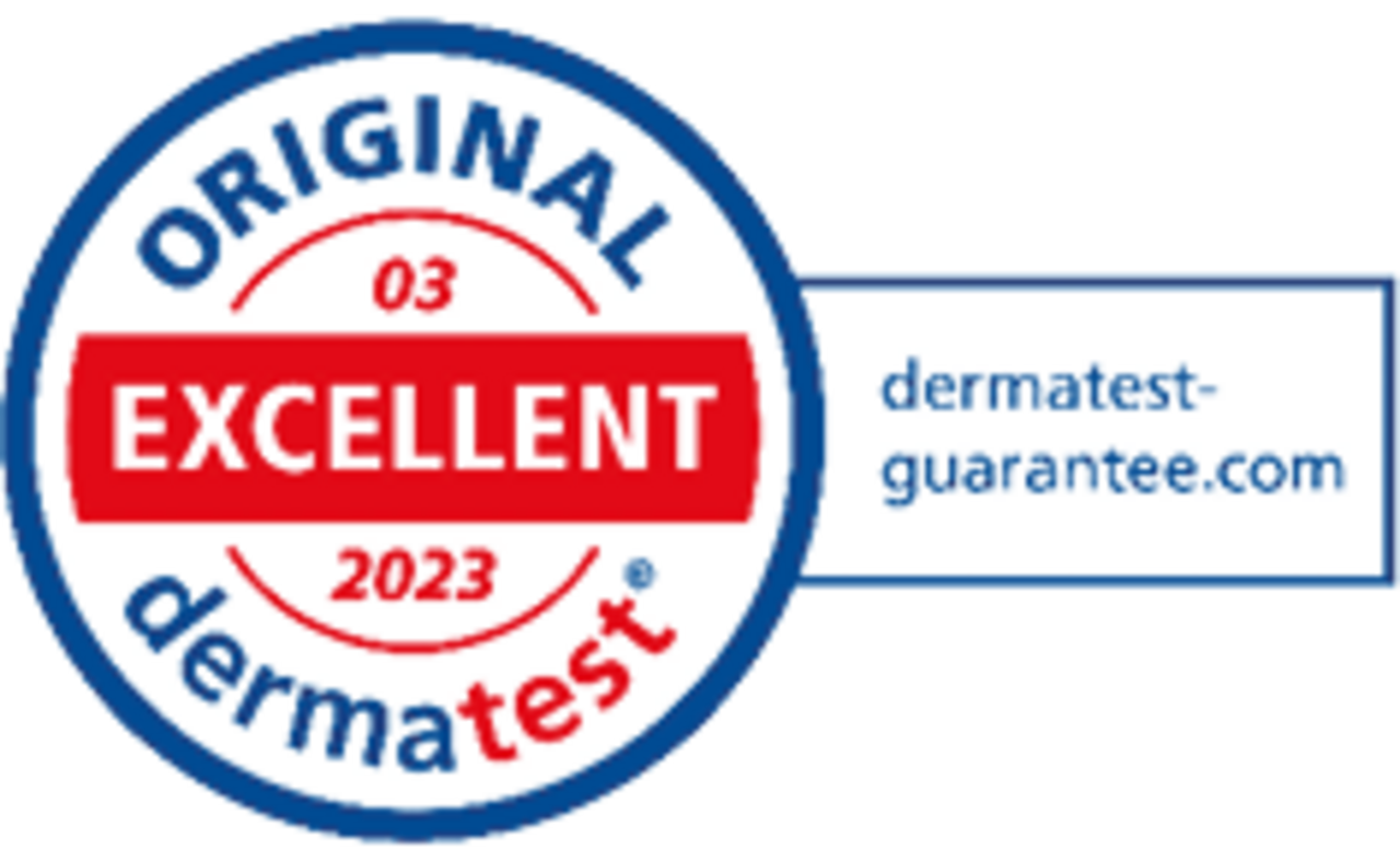 Sello original Dermatest® "Excellent 2023" con garantía Dermatest