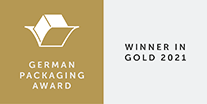 Award packaging prize in gold